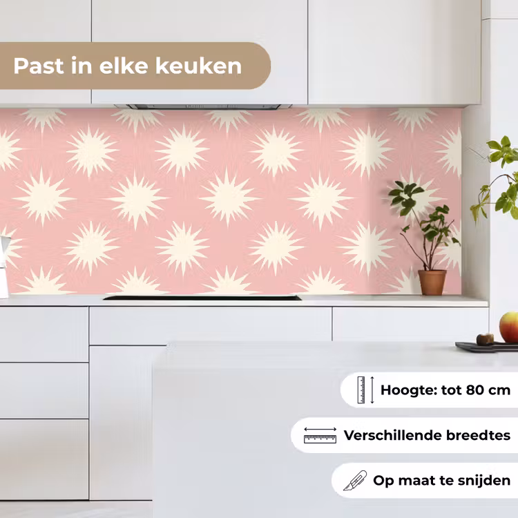 Keuken achterwand - Zonnen - Patroon - Roze — 4