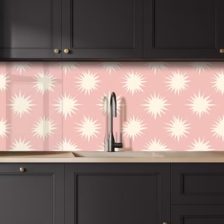 Keuken achterwand - Zonnen - Patroon - Roze — 6