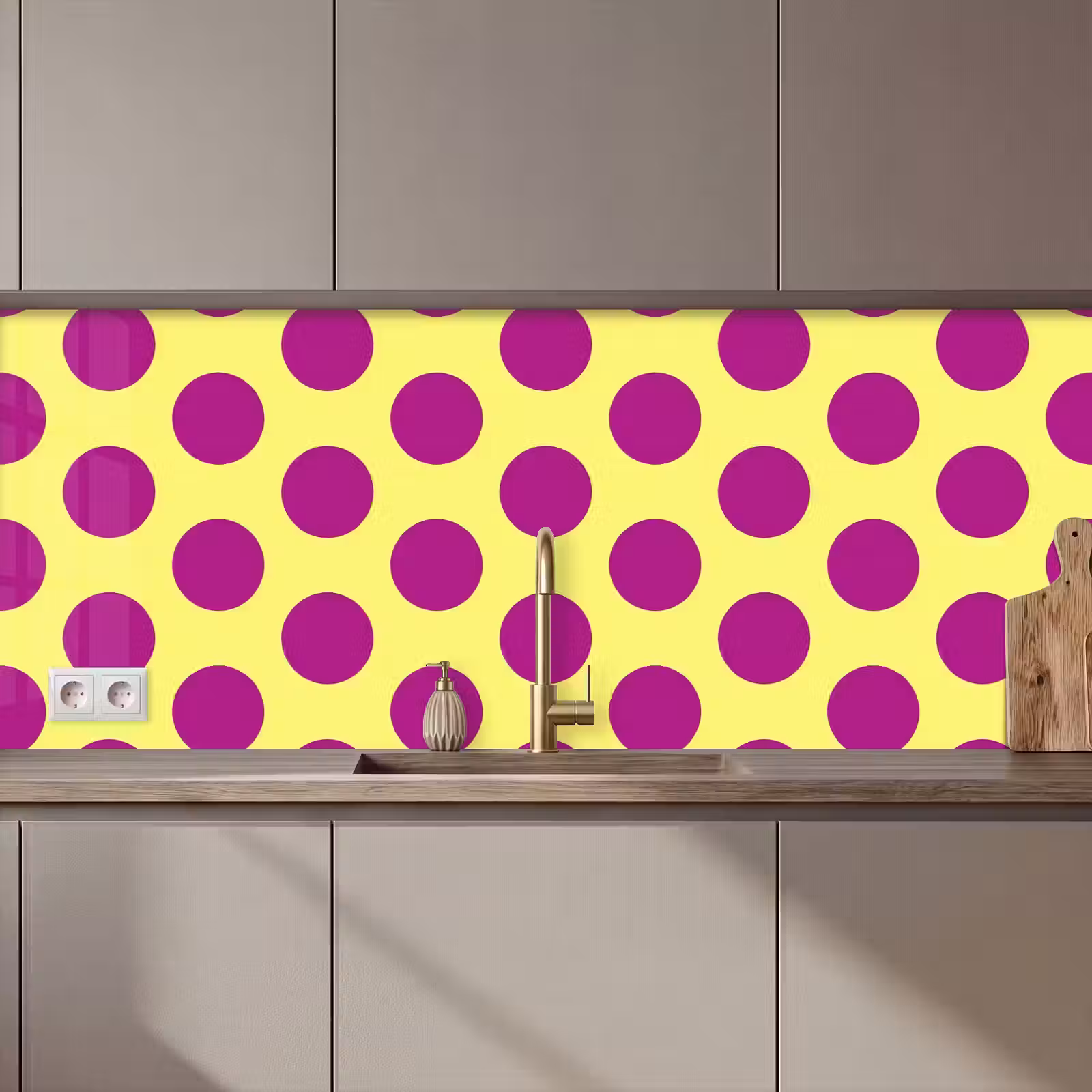 Keuken achterwand - Dots - Klassiek - Geel — 1