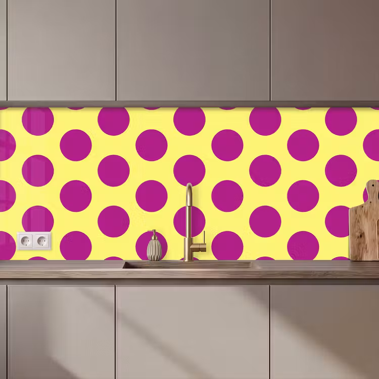Keuken achterwand - Dots - Klassiek - Geel — 1
