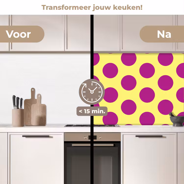Keuken achterwand - Dots - Klassiek - Geel — 2