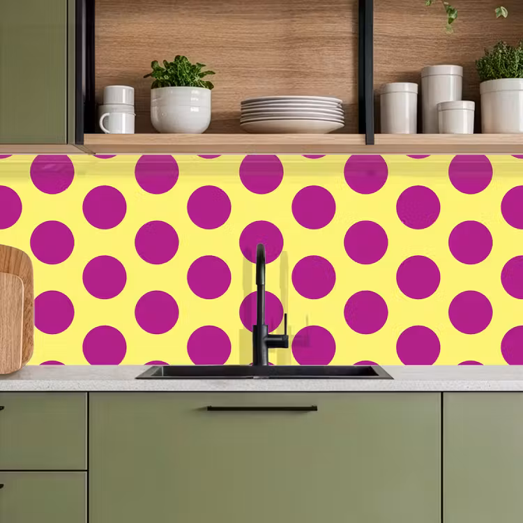 Keuken achterwand - Dots - Klassiek - Geel — 5