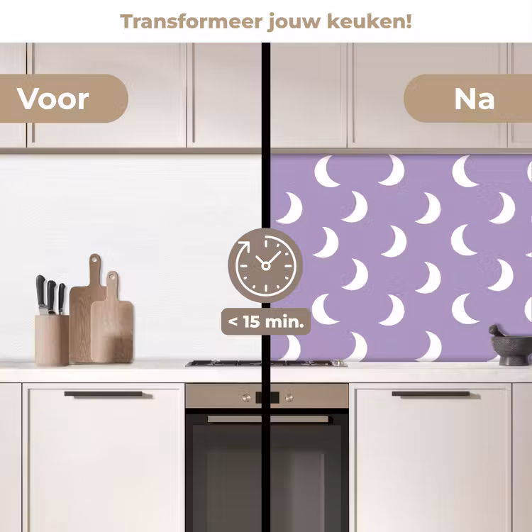 Keuken achterwand - Manen - Patroon - Paars — 2