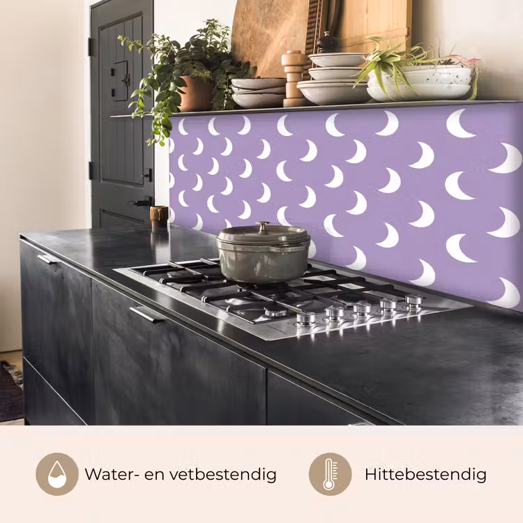 Keuken achterwand - Manen - Patroon - Paars — 3