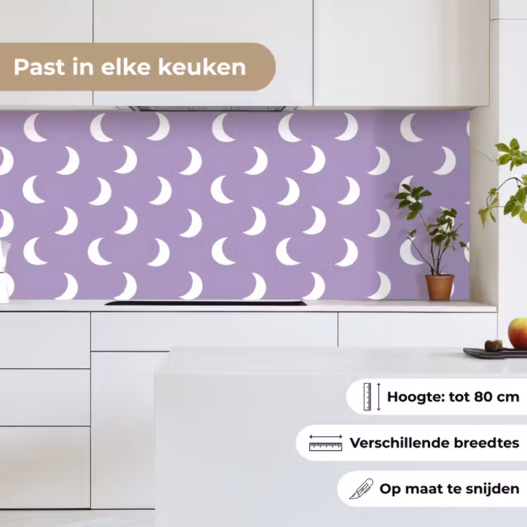 Keuken achterwand - Manen - Patroon - Paars — 4