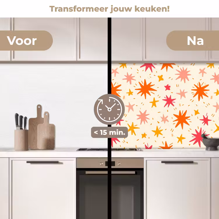 Keuken achterwand - Sterren - Speels - Kleurrijk — 2