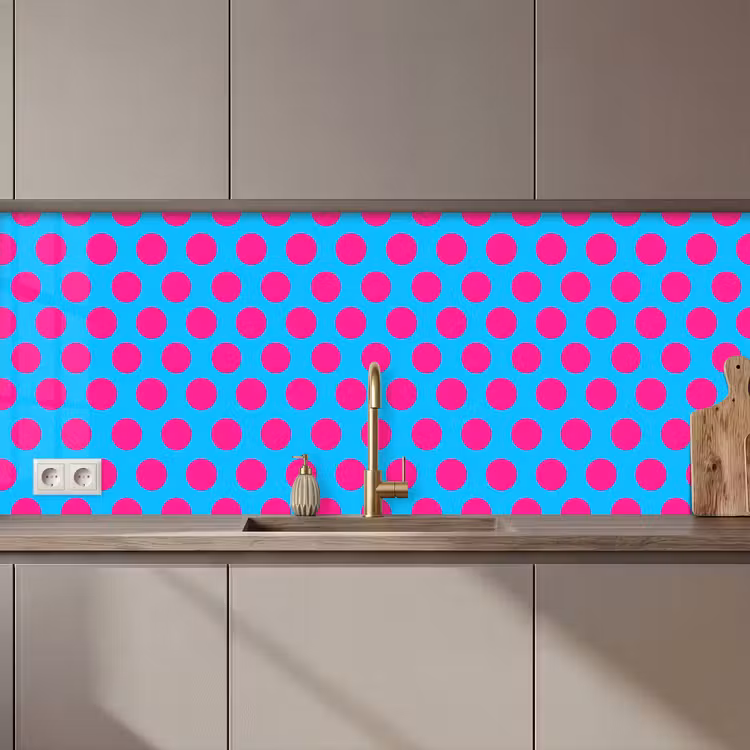 Keuken achterwand - Stippen - Klassiek - Roze — 1