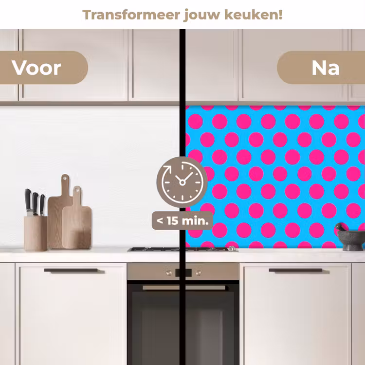 Keuken achterwand - Stippen - Klassiek - Roze — 2