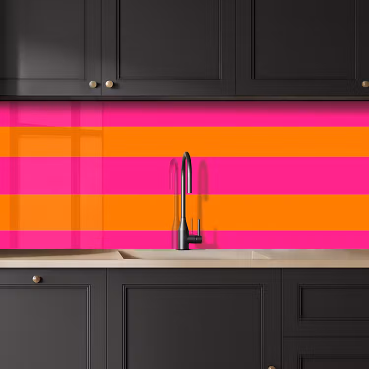 Keuken achterwand - Strepen - Horizontaal - Roze — 6