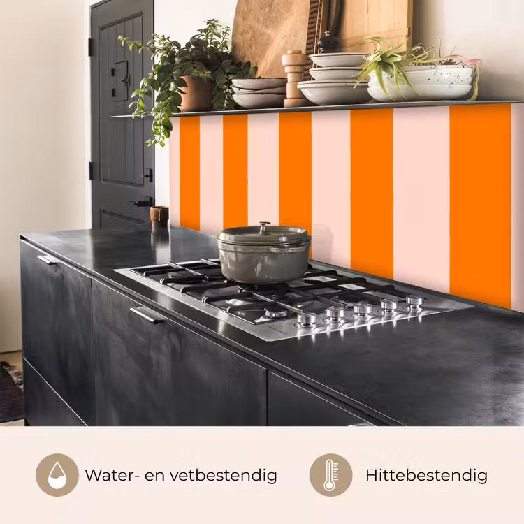Keuken achterwand - Strepen - Modern - Oranje — 3