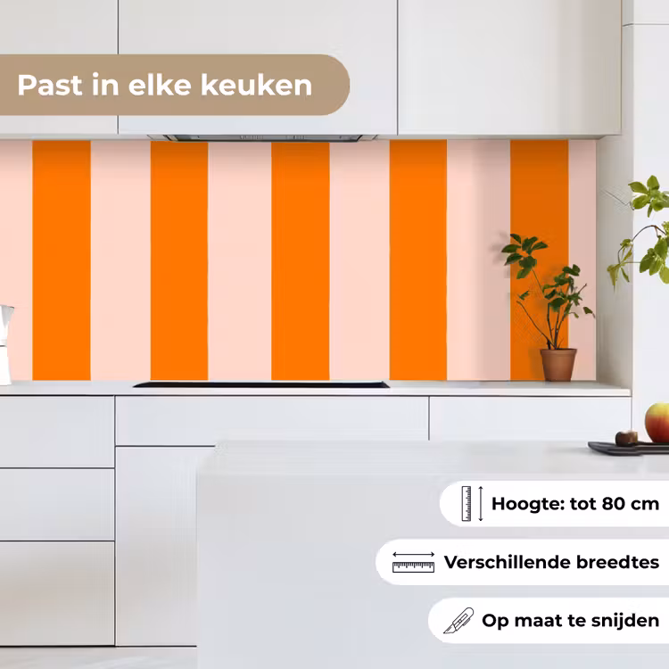 Keuken achterwand - Strepen - Modern - Oranje — 4