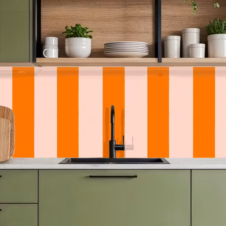 Keuken achterwand - Strepen - Modern - Oranje — 5