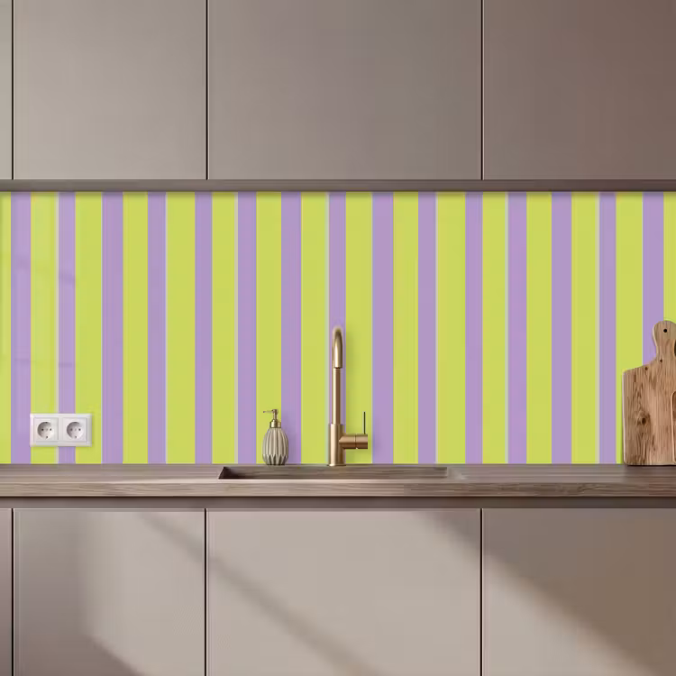 Keuken achterwand - Strepen - Patroon - Groen — 1
