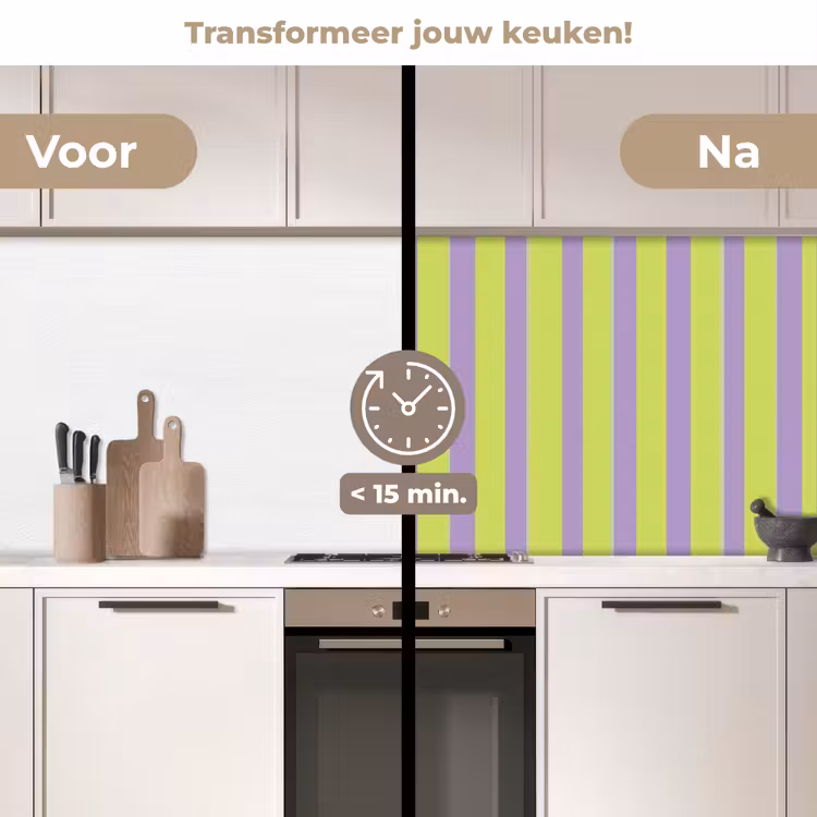 Keuken achterwand - Strepen - Patroon - Groen — 2