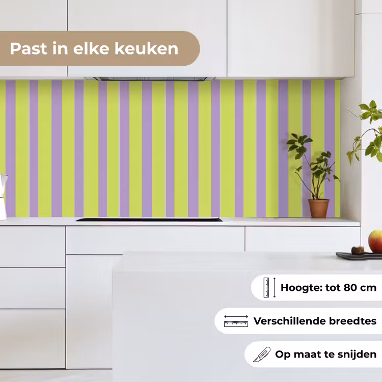 Keuken achterwand - Strepen - Patroon - Groen — 4