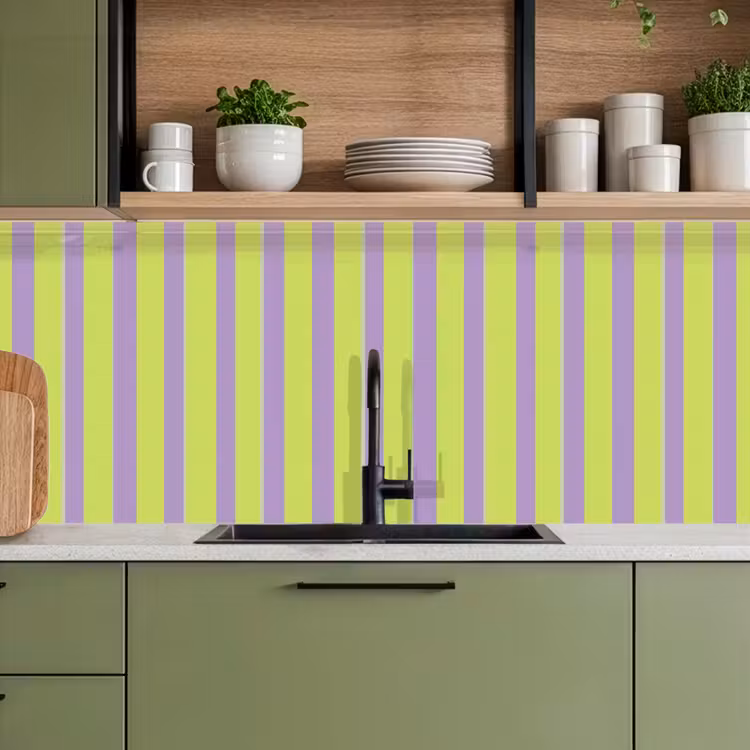 Keuken achterwand - Strepen - Patroon - Groen — 5