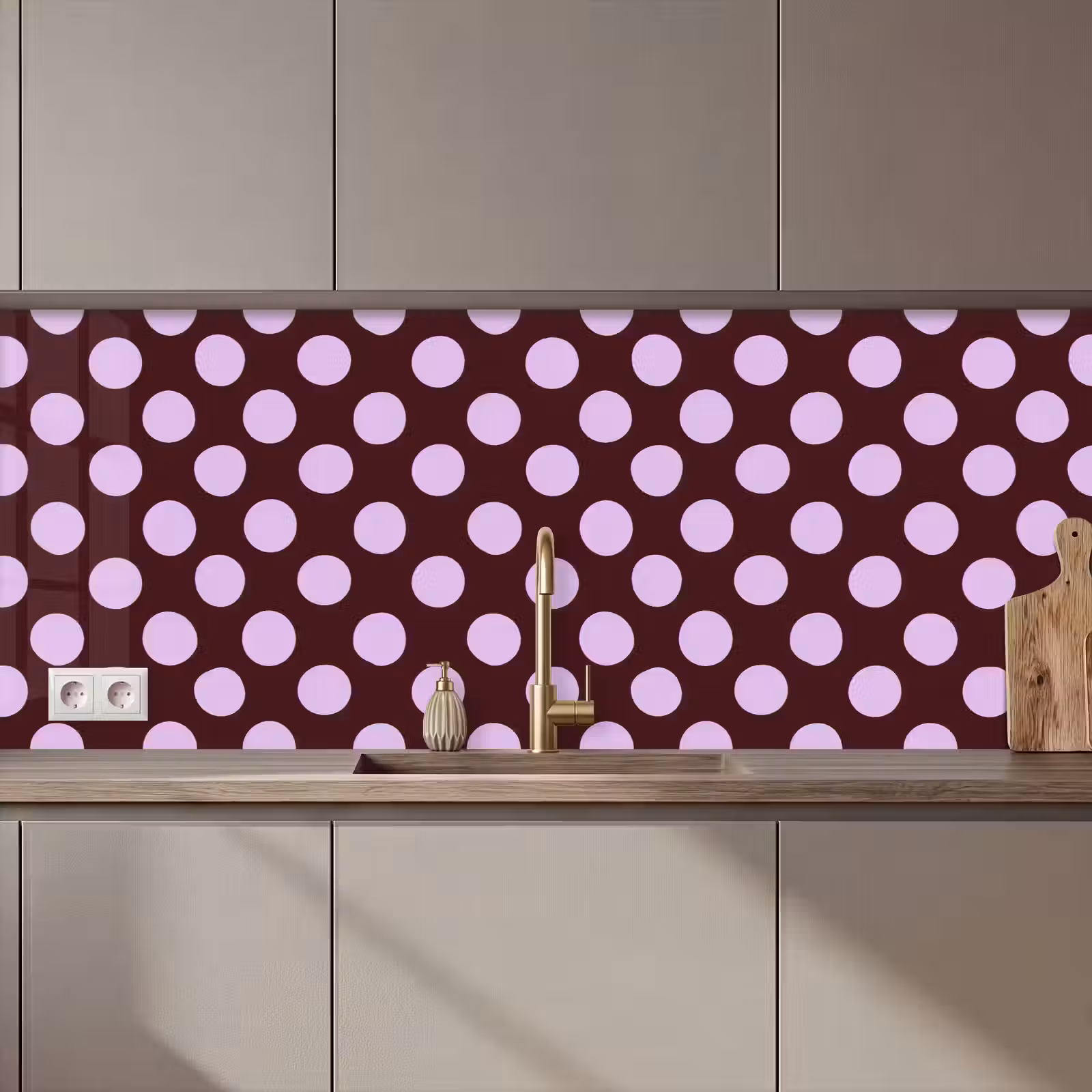 Keuken achterwand - Klassiek - Stippen - Paars — 1