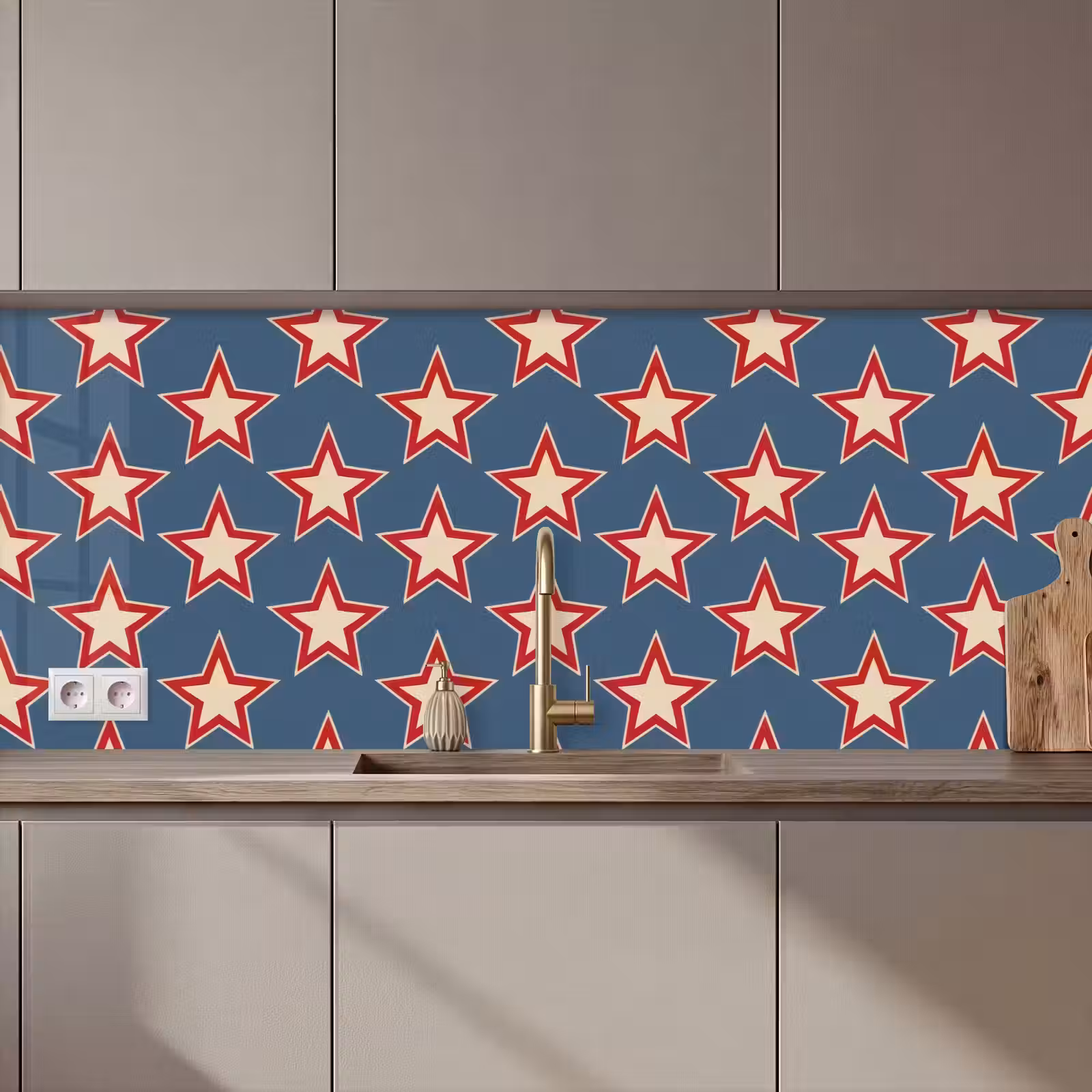 Keuken achterwand - Ster - Klassiek - Blauw — 1