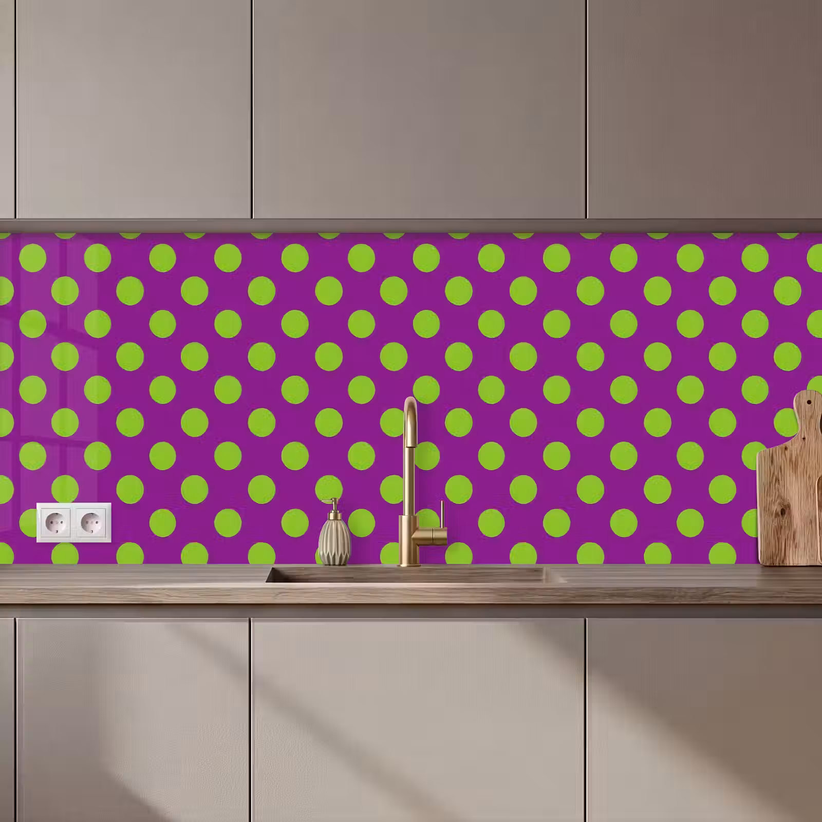 Keuken achterwand - Stippen - Klassiek - Groen — 1