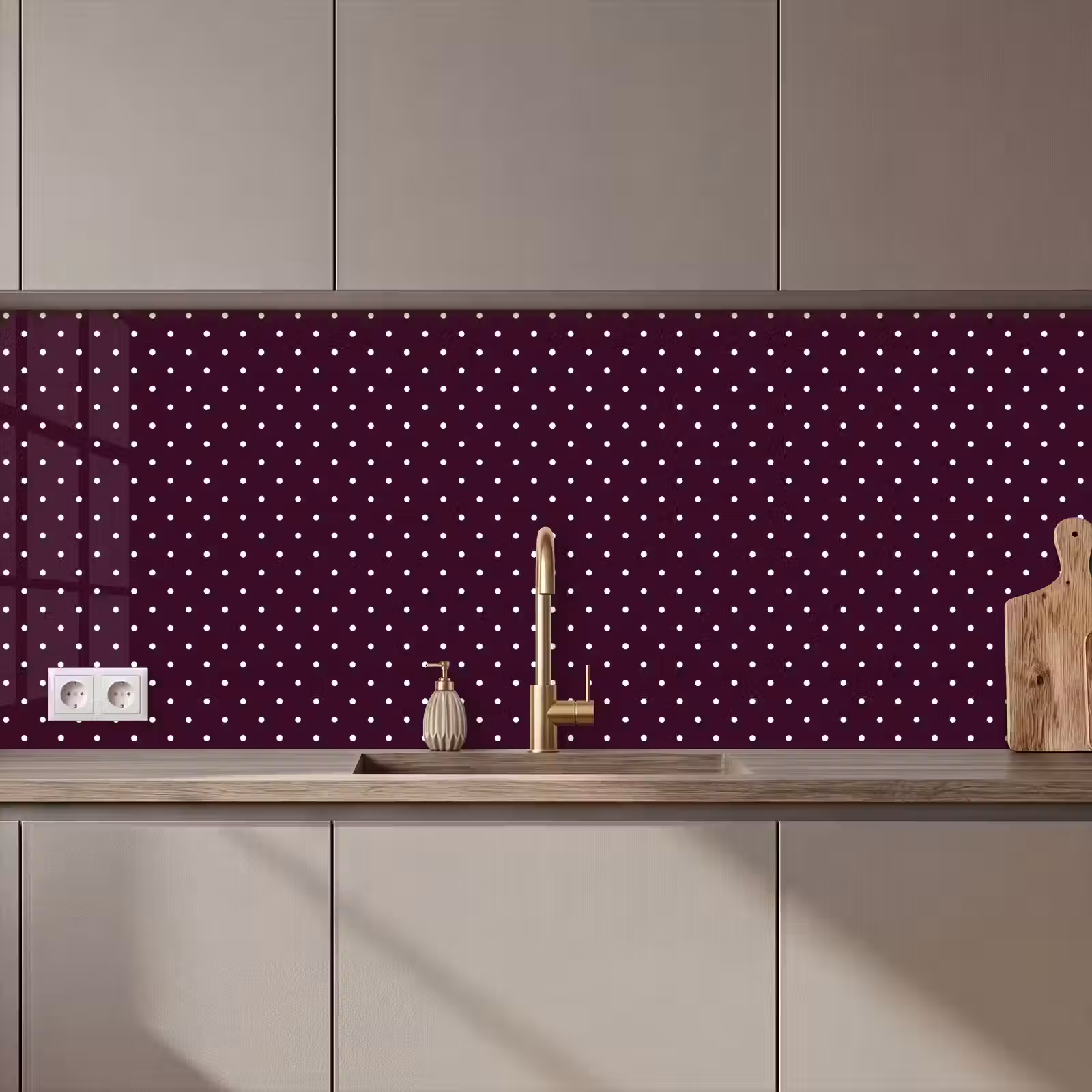 Keuken achterwand - Stippen - Modern - Paars — 1