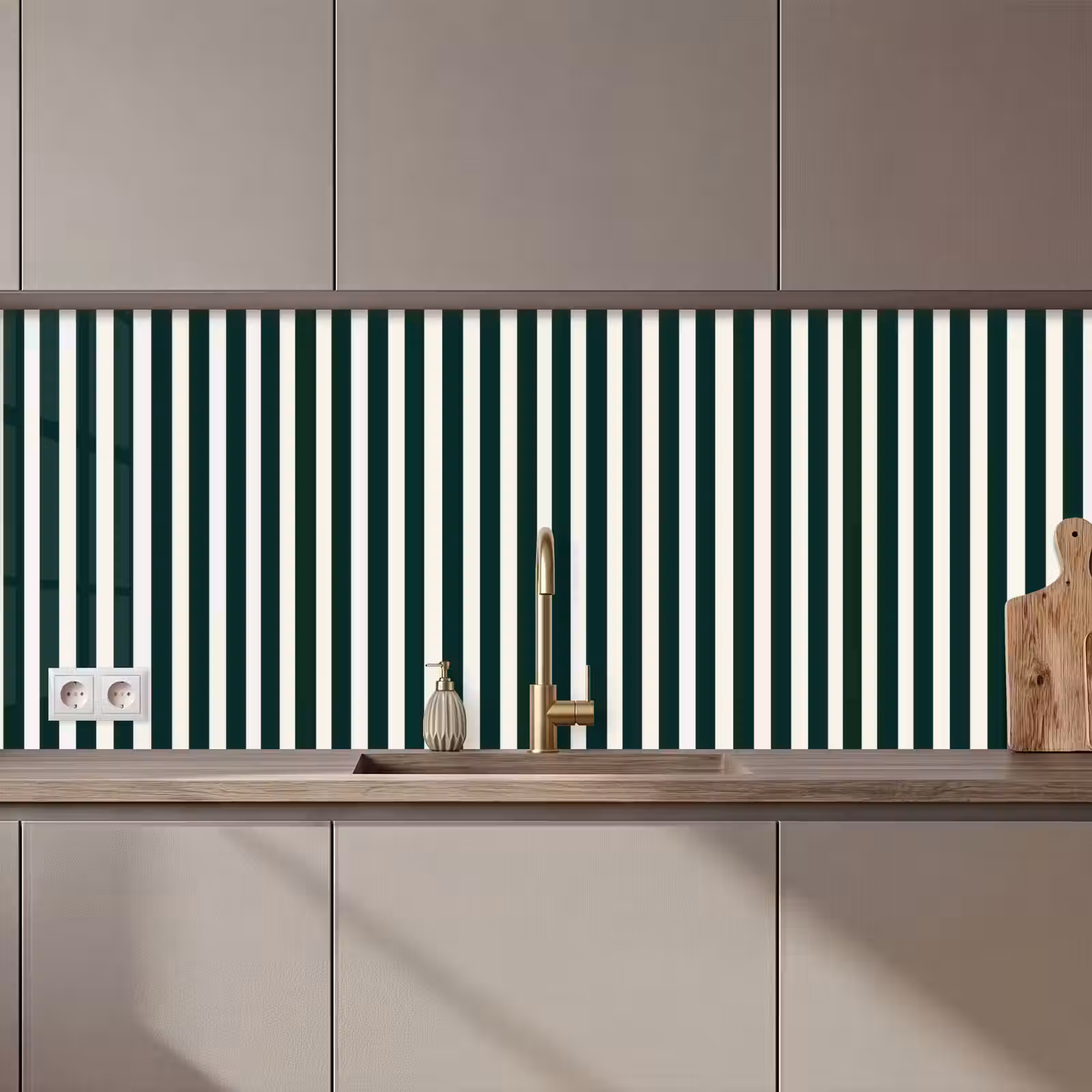 Keuken achterwand - Strepen - Klassiek - Groen — 1