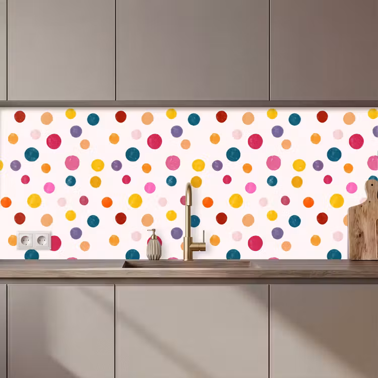 Keuken achterwand - Cirkels - Speels - Kleurrijk — 1