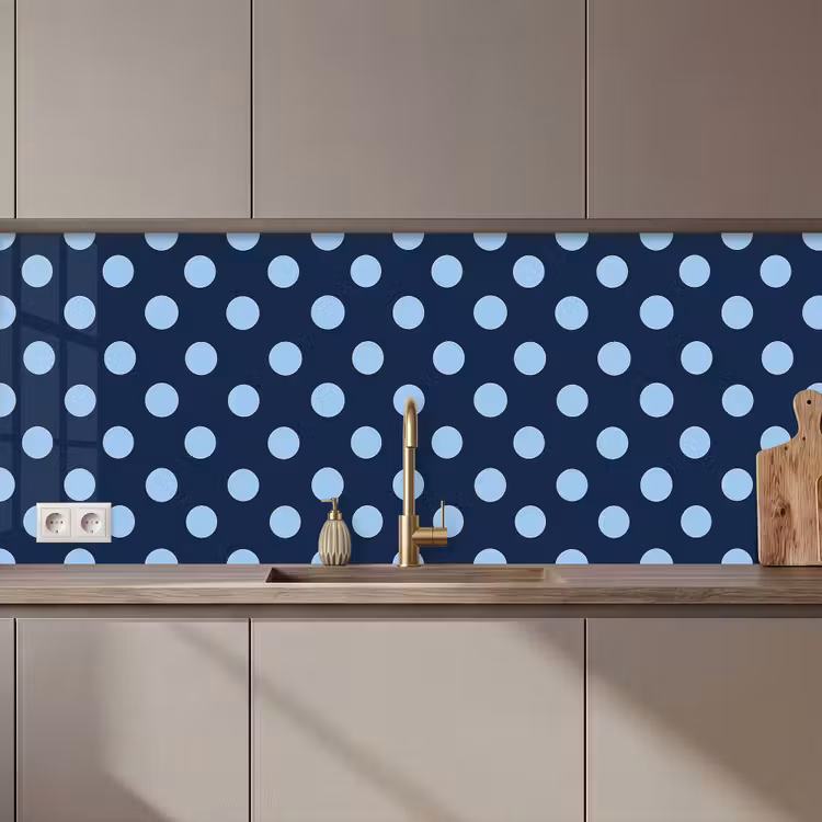 Keuken achterwand - Klassiek - Dots - Blauw — 1