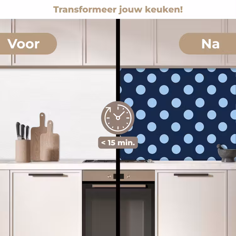 Keuken achterwand - Klassiek - Dots - Blauw — 2