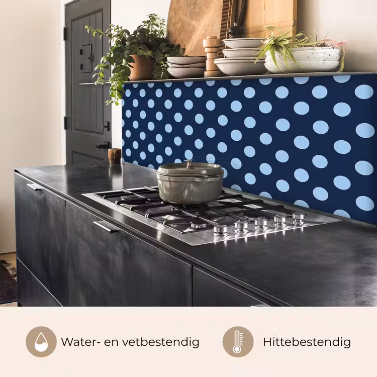 Keuken achterwand - Klassiek - Dots - Blauw — 3