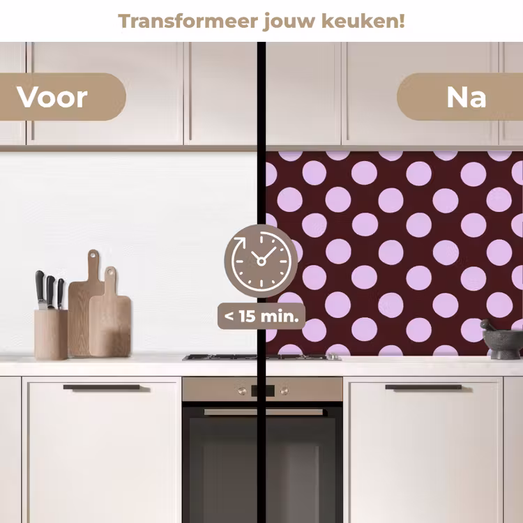 Keuken achterwand - Klassiek - Stippen - Paars — 2