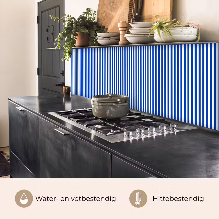 Keuken achterwand - Klassiek - Strepen - Blauw — 3