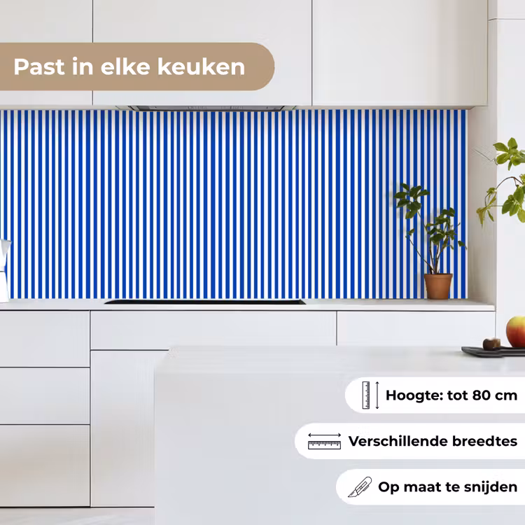 Keuken achterwand - Klassiek - Strepen - Blauw — 4