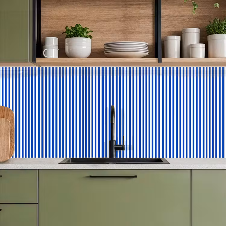 Keuken achterwand - Klassiek - Strepen - Blauw — 5