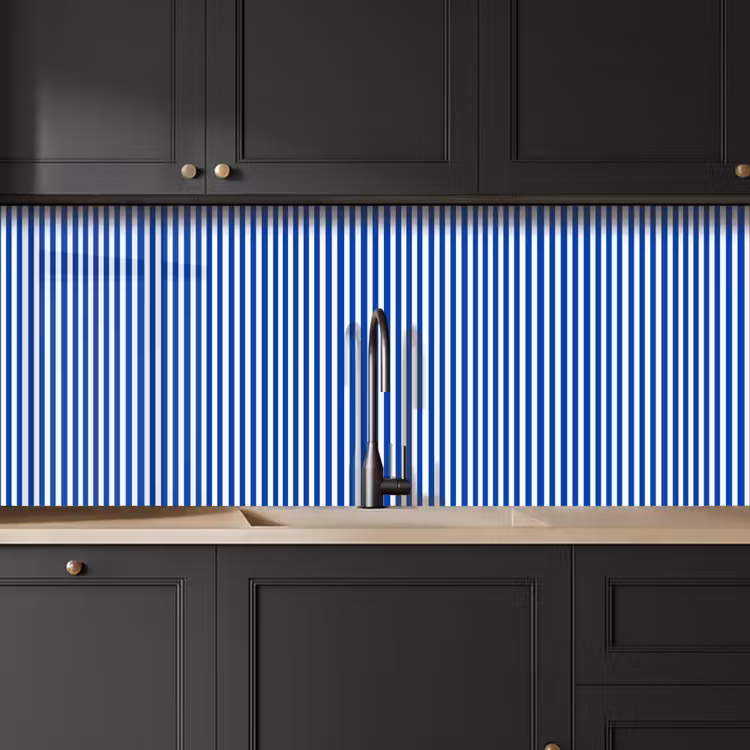 Keuken achterwand - Klassiek - Strepen - Blauw — 6