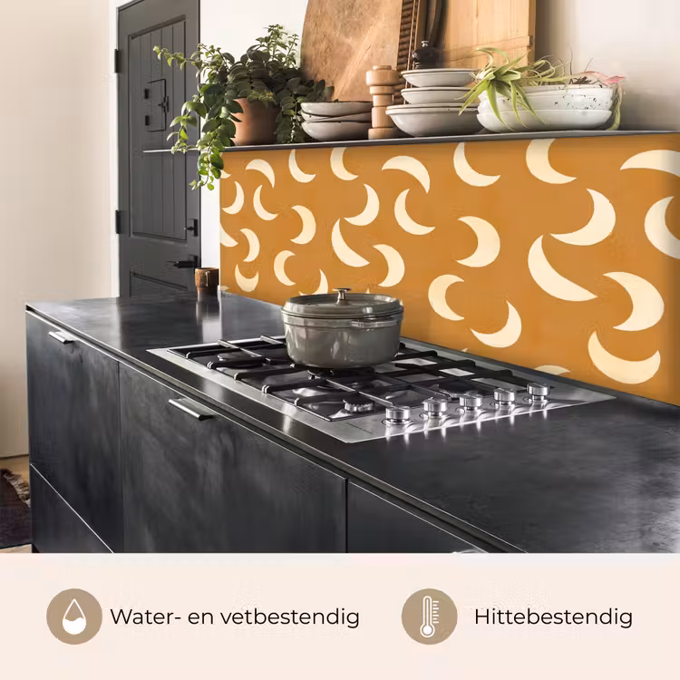 Keuken achterwand - Manen - Patroon - Oker — 3