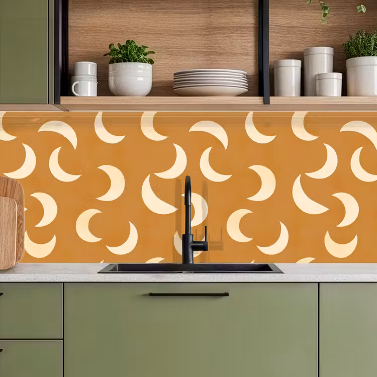 Keuken achterwand - Manen - Patroon - Oker — 5