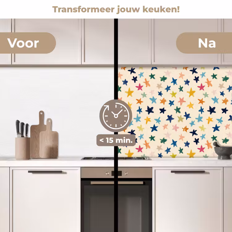 Keuken achterwand - Patroon - Sterren - Kleurrijk — 2