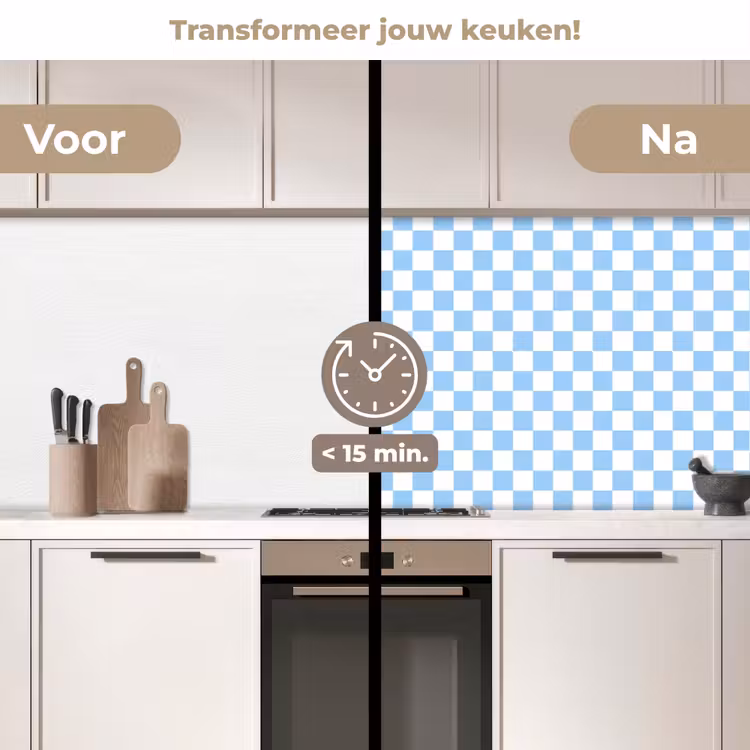 Keuken achterwand - Schaakbord - Klassiek - Blauw — 2