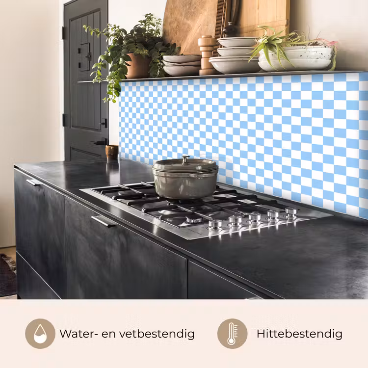 Keuken achterwand - Schaakbord - Klassiek - Blauw — 3