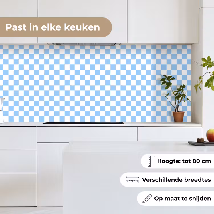 Keuken achterwand - Schaakbord - Klassiek - Blauw — 4