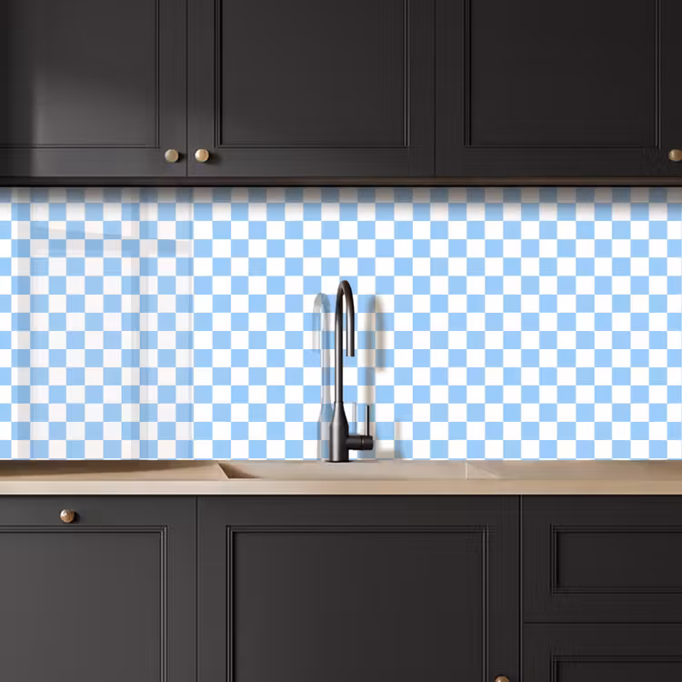 Keuken achterwand - Schaakbord - Klassiek - Blauw — 6