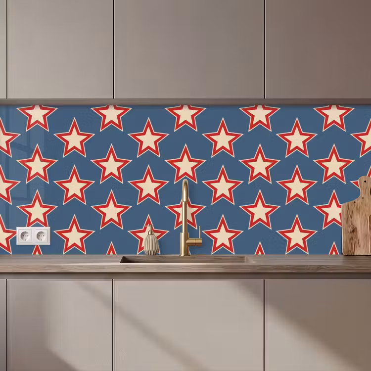 Keuken achterwand - Ster - Klassiek - Blauw — 1
