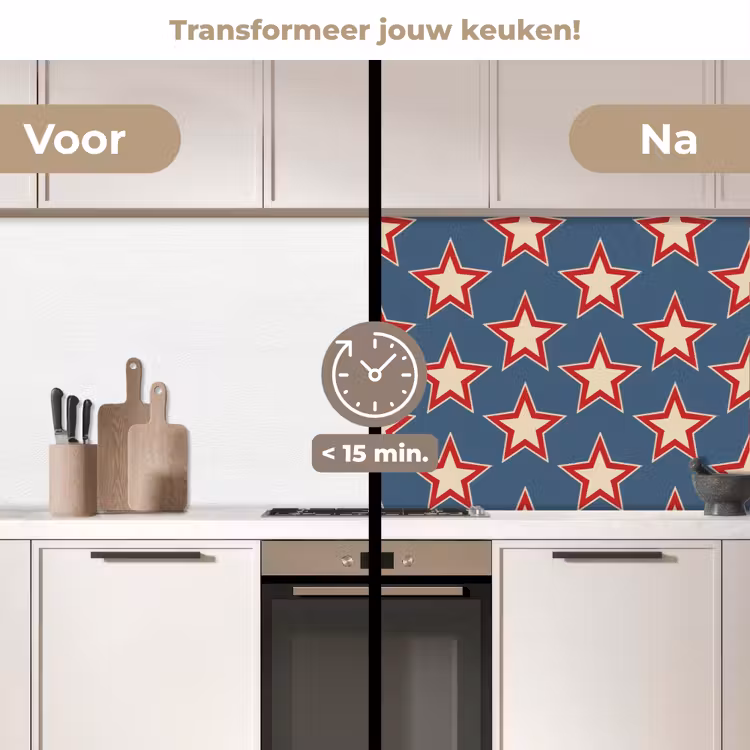 Keuken achterwand - Ster - Klassiek - Blauw — 2