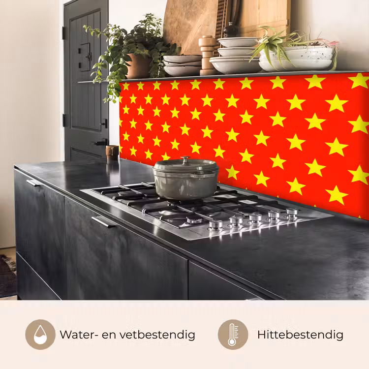 Keuken achterwand - Ster - Patroon - Geel — 3