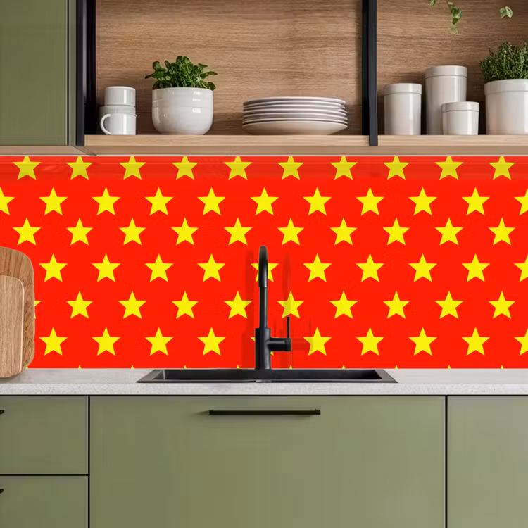 Keuken achterwand - Ster - Patroon - Geel — 5
