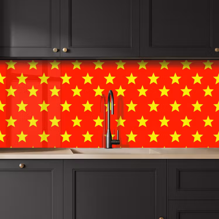 Keuken achterwand - Ster - Patroon - Geel — 6