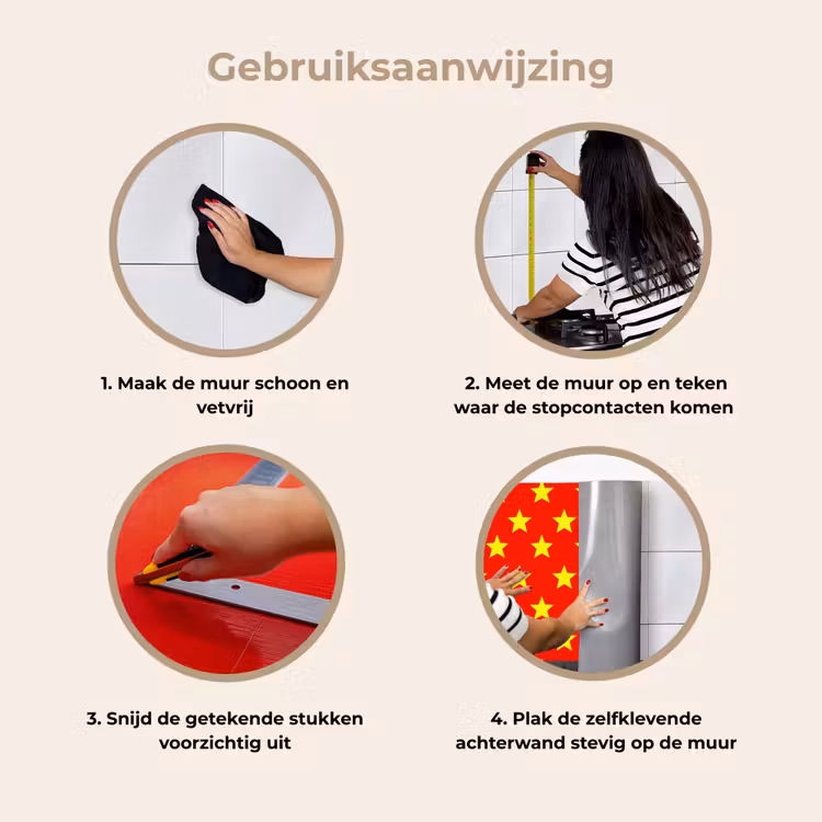 Keuken achterwand - Ster - Patroon - Geel — 7
