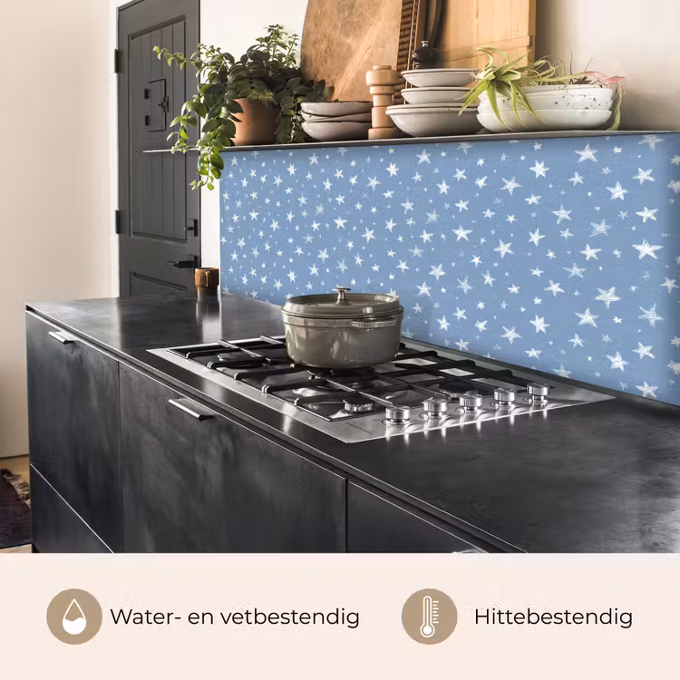 Keuken achterwand - Sterretjes - Patroon - Blauw — 3