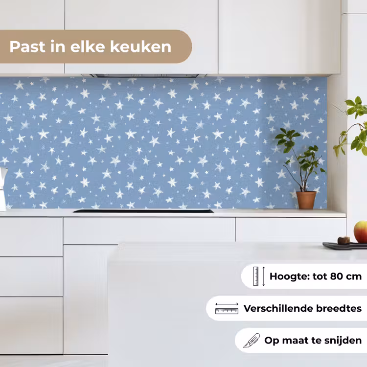 Keuken achterwand - Sterretjes - Patroon - Blauw — 4