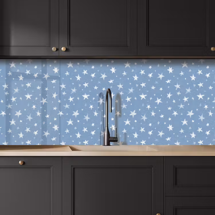 Keuken achterwand - Sterretjes - Patroon - Blauw — 6